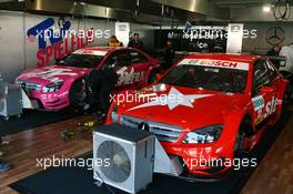 24.04.2010 Hockenheim, Germany,  Cars of CongFu Cheng (CHN), Persson Motorsport, AMG Mercedes C-Klasse and Susie Stoddart (GBR), Persson Motorsport, AMG Mercedes C-Klasse - DTM 2010 at Hockenheimring, Hockenheim, Germany