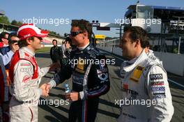 24.04.2010 Hockenheim, Germany,  Markus Winkelhock (GER), Audi Sport Team Rosberg, Portrait, greets David Coulthard (GBR), Mücke Motorsport, Portrait - DTM 2010 at Hockenheimring, Hockenheim, Germany