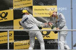 25.04.2010 Hockenheim, Germany,  Podium Bruno Spengler (CAN), Team HWA AMG Mercedes, AMG Mercedes C-Klasse and Gary Paffett (GBR), Team HWA AMG Mercedes, AMG Mercedes C-Klasse - DTM 2010 at Hockenheimring, Hockenheim, Germany