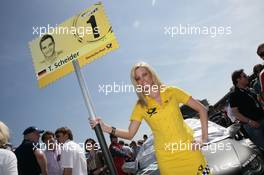 25.04.2010 Hockenheim, Germany,  Gridgirl of Timo Scheider (GER), Audi Sport Team Abt, Audi A4 DTM - DTM 2010 at Hockenheimring, Hockenheim, Germany