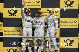 25.04.2010 Hockenheim, Germany,  Podium, 2nd Bruno Spengler (CAN), Team HWA AMG Mercedes, AMG Mercedes C-Klasse, 1st Gary Paffett (GBR), Team HWA AMG Mercedes, AMG Mercedes C-Klasse, 3rd Jamie Green (GBR), Persson Motorsport, AMG Mercedes C-Klasse - DTM 2010 at Hockenheimring, Hockenheim, Germany