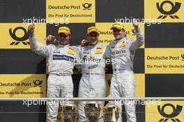 25.04.2010 Hockenheim, Germany,  Podium, 2nd Bruno Spengler (CAN), Team HWA AMG Mercedes, AMG Mercedes C-Klasse, 1st Gary Paffett (GBR), Team HWA AMG Mercedes, AMG Mercedes C-Klasse, 3rd Jamie Green (GBR), Persson Motorsport, AMG Mercedes C-Klasse - DTM 2010 at Hockenheimring, Hockenheim, Germany