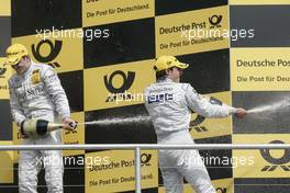 25.04.2010 Hockenheim, Germany,  Podium, Jamie Green (GBR), Persson Motorsport, AMG Mercedes C-Klasse, Bruno Spengler (CAN), Team HWA AMG Mercedes, AMG Mercedes C-Klasse - DTM 2010 at Hockenheimring, Hockenheim, Germany