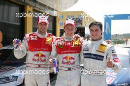 23.05.2010 Valencia, Spain,  2nd Martin Tomczyk (GER), Audi Sport Team Abt, Audi A4 DTM, 1st Mattias Ekström (SWE), Audi Sport Team Abt, Audi A4 DTM, 3rd Bruno Spengler (CAN), Team HWA AMG Mercedes, AMG Mercedes C-Klasse - DTM 2010 in Valencia, Spain