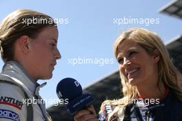 05.06.2010 Klettwitz, Germany,  Susie Stoddart (GBR), Persson Motorsport, AMG Mercedes C-Klasse with Verona Wriedt (Internat. DTM.TV) - DTM 2010 at Lausitzring / Eurospeedway Lausitz, Germany