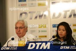 05.06.2010 Klettwitz, Germany,  Press conference DTM finlae in Shanghai, Hans Werner Aufrecht, Primarx Chairman, ITR, Maggie Ip, Managing Director, Brillant Culture Group - DTM 2010 at Lausitzring / Eurospeedway Lausitz, Germany