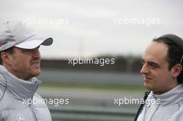 31.10.2010 Adria, Italy,  Ralf Schumacher (GER), Team HWA AMG Mercedes, AMG Mercedes C-Klasse with his engineer Andreas Riedl (GER) - DTM 2010 at Hockenheimring