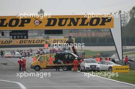 31.10.2010 Adria, Italy,  The Car of Alexandre Prmat (FRA), Audi Sport Team Phoenix, Audi A4 DTM after the Crash - DTM 2010 at Hockenheimring