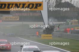 31.10.2010 Adria, Italy,  Alexandre Prmat (FRA), Audi Sport Team Phoenix, Audi A4 DTM is crashing - DTM 2010 at Hockenheimring