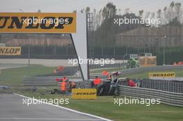 31.10.2010 Adria, Italy,  Alexandre Prmat (FRA), Audi Sport Team Phoenix, Audi A4 DTM is crashing - DTM 2010 at Hockenheimring