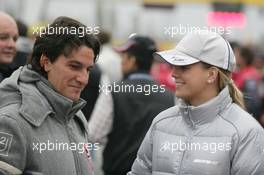 31.10.2010 Adria, Italy,  Giorgio Pantano (ITA) GP2 Champion 2008 with Susie Stoddart (GBR), Persson Motorsport, AMG Mercedes C-Klasse - DTM 2010 at Hockenheimring