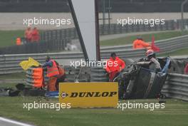 31.10.2010 Adria, Italy,  Alexandre Premat (FRA), Audi Sport Team Phoenix, Audi A4 DTM is chrashing - DTM 2010 at Hockenheimring