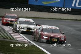 31.10.2010 Adria, Italy,  Mike Rockenfeller (GER), Audi Sport Team Phoenix, Audi A4 DTM, Ralf Schumacher (GER), Team HWA AMG Mercedes, AMG Mercedes C-Klasse - DTM 2010 at Hockenheimring