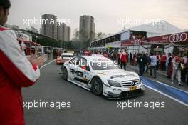 28.11.2010 Shanghai, China,  Paul di Resta (GBR), Team HWA AMG Mercedes, AMG Mercedes C-Klasse comes in to the Parc Ferme - DTM 2010 at Hockenheimring