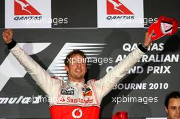 28.03.2010 Melbourne, Australia,  1st place Jenson Button (GBR), McLaren Mercedes - Formula 1 World Championship, Rd 2, Australian Grand Prix, Sunday Podium