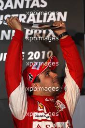 28.03.2010 Melbourne, Australia,  Felipe Massa (BRA), Scuderia Ferrari - Formula 1 World Championship, Rd 2, Australian Grand Prix, Sunday Podium