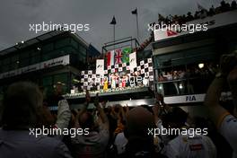 28.03.2010 Melbourne, Australia,  Robert Kubica (POL), Renault F1 Team, Jenson Button (GBR), McLaren Mercedes and Felipe Massa (BRA), Scuderia Ferrari  - Formula 1 World Championship, Rd 2, Australian Grand Prix, Sunday Podium