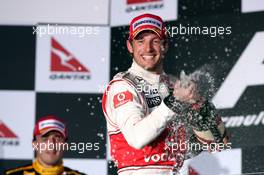 28.03.2010 Melbourne, Australia,  1st place Jenson Button (GBR), McLaren Mercedes - Formula 1 World Championship, Rd 2, Australian Grand Prix, Sunday Podium