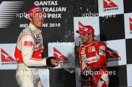 28.03.2010 Melbourne, Australia,  1st place Jenson Button (GBR), McLaren Mercedes - Formula 1 World Championship, Rd 2, Australian Grand Prix, Sunday Podium