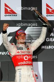 28.03.2010 Melbourne, Australia,  1st place Jenson Button (GBR), McLaren Mercedes - Formula 1 World Championship, Rd 2, Australian Grand Prix, Sunday Podium