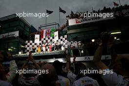 28.03.2010 Melbourne, Australia,  Robert Kubica (POL), Renault F1 Team, Jenson Button (GBR), McLaren Mercedes and Felipe Massa (BRA), Scuderia Ferrari  - Formula 1 World Championship, Rd 2, Australian Grand Prix, Sunday Podium