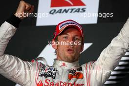 28.03.2010 Melbourne, Australia,  Jenson Button (GBR), McLaren Mercedes  - Formula 1 World Championship, Rd 2, Australian Grand Prix, Sunday Podium