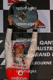 28.03.2010 Melbourne, Australia,  1st place Jenson Button (GBR), McLaren Mercedes - Formula 1 World Championship, Rd 2, Australian Grand Prix, Sunday Podium