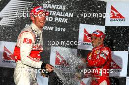 28.03.2010 Melbourne, Australia,  1st place Jenson Button (GBR), McLaren Mercedes - Formula 1 World Championship, Rd 2, Australian Grand Prix, Sunday Podium