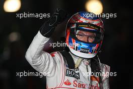 28.03.2010 Melbourne, Australia,  Jenson Button (GBR), McLaren Mercedes, wins - Formula 1 World Championship, Rd 2, Australian Grand Prix, Sunday Podium