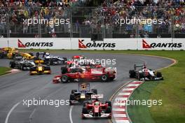 28.03.2010 Melbourne, Australia,  Felipe Massa (BRA), Scuderia Ferrari, Mark Webber (AUS), Red Bull Racing, Fernando Alonso (ESP), Scuderia Ferrari - Formula 1 World Championship, Rd 2, Australian Grand Prix, Sunday Race