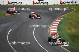 28.03.2010 Melbourne, Australia,  Mark Webber (AUS), Red Bull Racing leads Felipe Massa (BRA), Scuderia Ferrari - Formula 1 World Championship, Rd 2, Australian Grand Prix, Sunday Race
