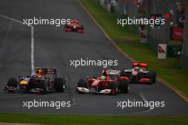 28.03.2010 Melbourne, Australia,  Mark Webber (AUS), Red Bull Racing and Felipe Massa (BRA), Scuderia Ferrari, F10 - Formula 1 World Championship, Rd 2, Australian Grand Prix, Sunday Race
