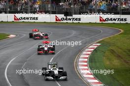 28.03.2010 Melbourne, Australia,  Nico Rosberg (GER), Mercedes GP Petronas leads Jenson Button (GBR), McLaren Mercedes - Formula 1 World Championship, Rd 2, Australian Grand Prix, Sunday Race