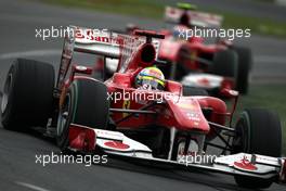 28.03.2010 Melbourne, Australia,  Felipe Massa (BRA), Scuderia Ferrari leads Fernando Alonso (ESP), Scuderia Ferrari - Formula 1 World Championship, Rd 2, Australian Grand Prix, Sunday Race