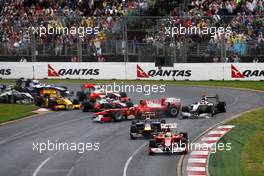 28.03.2010 Melbourne, Australia,  Felipe Massa (BRA), Scuderia Ferrari, Mark Webber (AUS), Red Bull Racing, Fernando Alonso (ESP), Scuderia Ferrari, Michael Schumacher (GER), Mercedes GP Petronas - Formula 1 World Championship, Rd 2, Australian Grand Prix, Sunday Race