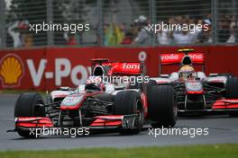 jJenson Button (GBR), McLaren Mercedes and Lewis Hamilton (GBR), McLaren Mercedes  - Formula 1 World Championship, Rd 2, Australian Grand Prix, Sunday Race
