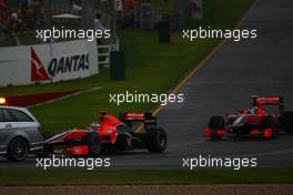 28.03.2010 Melbourne, Australia,  Timo Glock (GER), Virgin Racing VR-01 was close to the safety car - Formula 1 World Championship, Rd 2, Australian Grand Prix, Sunday Race