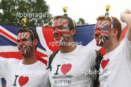 28.03.2010 Melbourne, Australia,  Fans of Jenson Button (GBR), McLaren Mercedes and Lewis Hamilton (GBR), McLaren Mercedes  - Formula 1 World Championship, Rd 2, Australian Grand Prix, Sunday