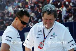 25.03.2010 Melbourne, Australia,  Michael Schumacher (GER), Mercedes GP Petronas, Norbert Haug (GER), Mercedes, Motorsport chief - Formula 1 World Championship, Rd 2, Australian Grand Prix, Thursday