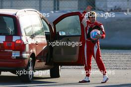 26.02.2010 Barcelona, Spain,  Fernando Alonso (ESP), Scuderia Ferrari stps on track - Formula 1 Testing, Barcelona