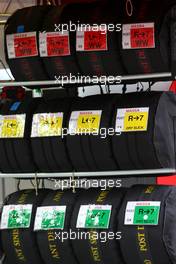 27.02.2010 Barcelona, Spain,  Scuderia Ferrari spare tyres - Formula 1 Testing, Barcelona