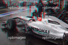 27.08.2010 Spa, Belgium,  Attention: This is an 3D image (Stereo picture, Anaglyphen red / blue - to watch you need special glases) - Michael Schumacher (GER), Mercedes GP Petronas - Formula 1 World Championship, Rd 13, Belgium Grand Prix, Friday Practice