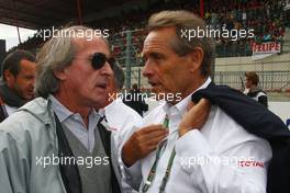 29.08.2010 Spa, Belgium,  Jacques Laffite (FRA) and Jacky Ickx (BEL) - Formula 1 World Championship, Rd 13, Belgium Grand Prix, Sunday Pre-Race Grid