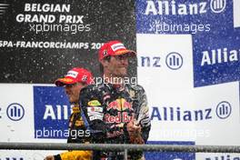 29.08.2010 Spa, Belgium,  Mark Webber (AUS), Red Bull Racing - Formula 1 World Championship, Rd 13, Belgium Grand Prix, Sunday Podium