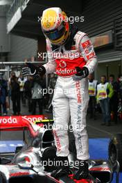 29.08.2010 Spa, Belgium,  Lewis Hamilton (GBR), McLaren Mercedes  - Formula 1 World Championship, Rd 13, Belgium Grand Prix, Sunday Podium