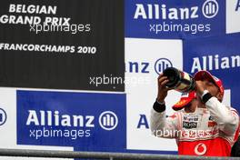 29.08.2010 Spa, Belgium,   Lewis Hamilton (GBR), McLaren Mercedes - Formula 1 World Championship, Rd 13, Belgium Grand Prix, Sunday Podium