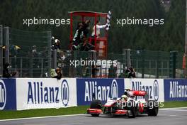 29.08.2010 Spa, Belgium,  Lewis Hamilton (GBR), McLaren Mercedes wins the race - Formula 1 World Championship, Rd 13, Belgium Grand Prix, Sunday Podium
