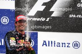 29.08.2010 Spa, Belgium,  Mark Webber (AUS), Red Bull Racing - Formula 1 World Championship, Rd 13, Belgium Grand Prix, Sunday Podium