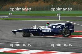 29.08.2010 Spa, Belgium,  Rubens Barrichello (BRA), Williams F1 Team, accident  - Formula 1 World Championship, Rd 13, Belgium Grand Prix, Sunday Race
