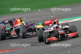 29.08.2010 Spa, Belgium,  Jenson Button (GBR), McLaren Mercedes and Sebastian Vettel (GER), Red Bull Racing  - Formula 1 World Championship, Rd 13, Belgium Grand Prix, Sunday Race